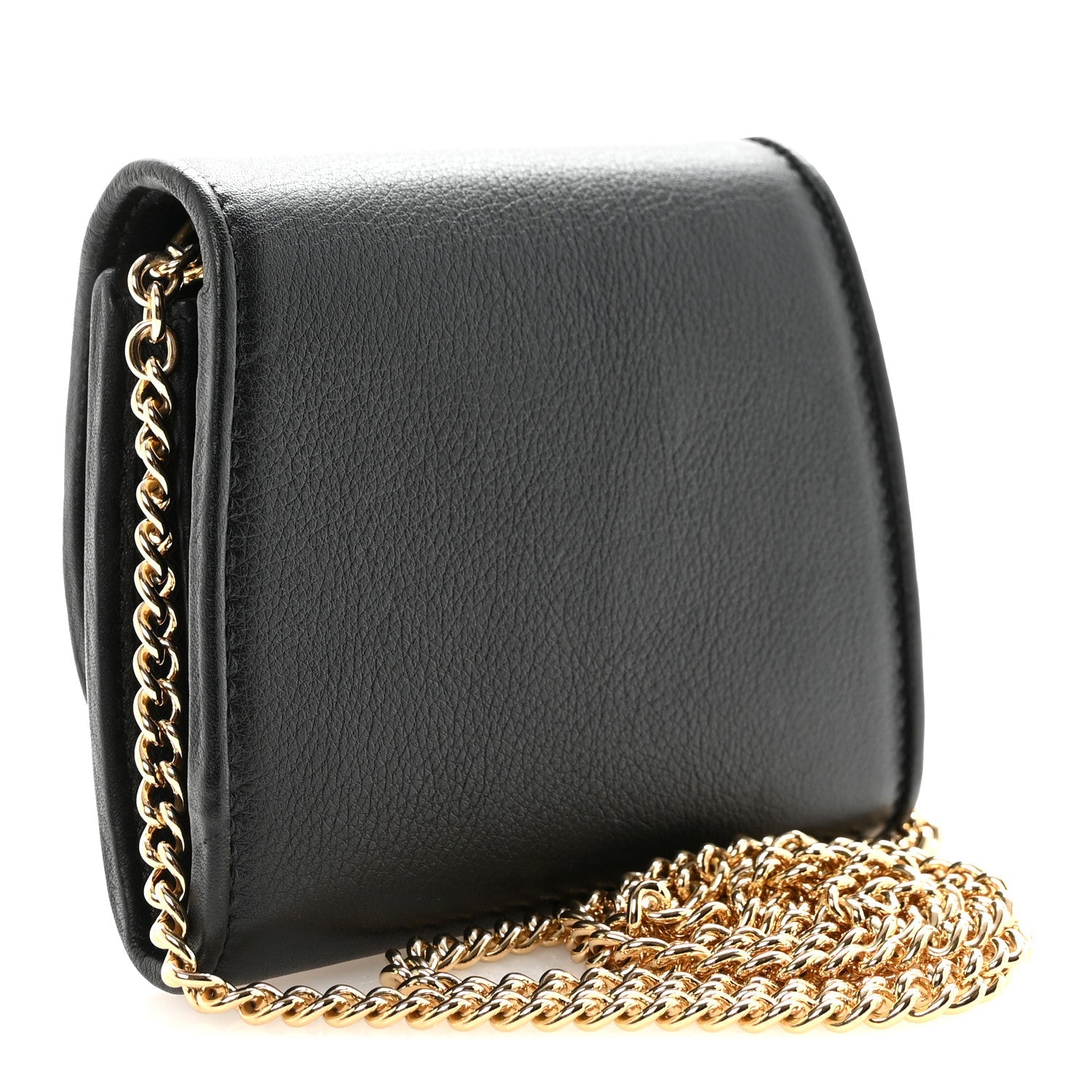 Roxy Calfskin Medium Blondie Chain Wallet Black