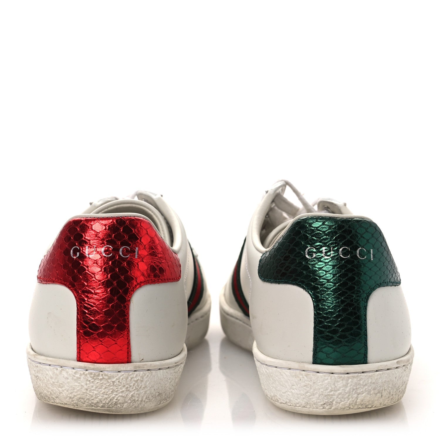 Calfskin Ayers Bee Embroidered Womens Ace Sneakers 38 White Green