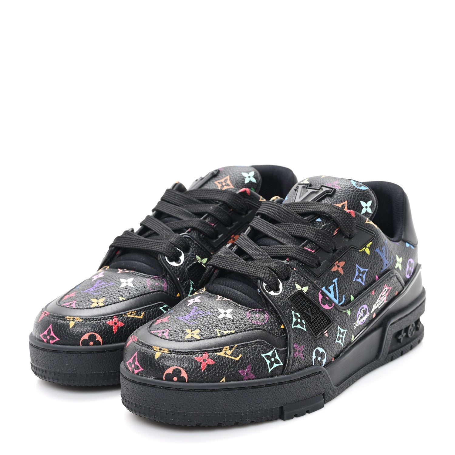 LV X TM Calfskin Monogram Multicolor LV Trainer Sneakers 36 Black