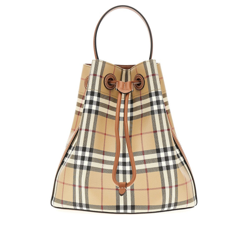 small bucket bag with check motif