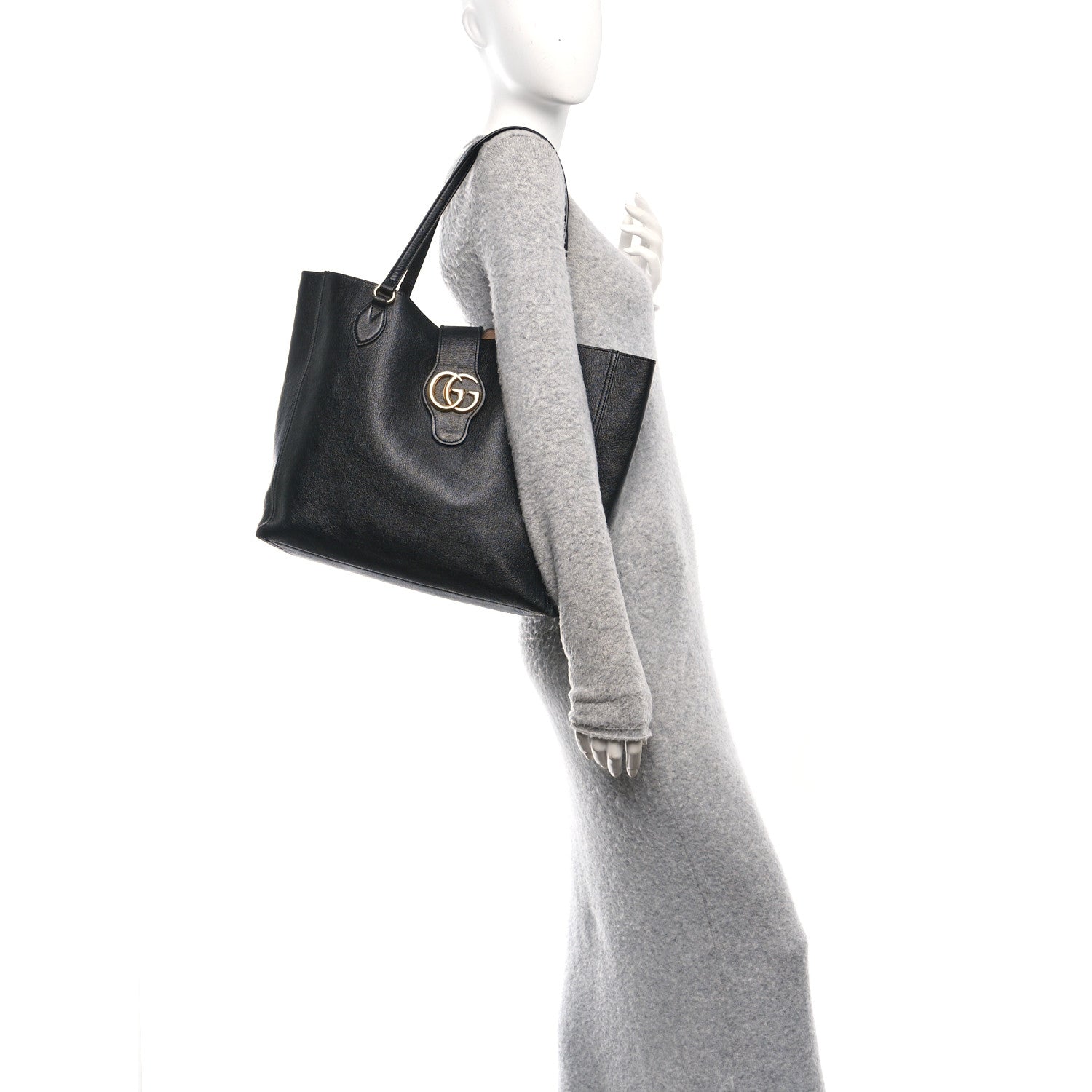 New Sakai Calfskin Lux Medium Dahlia Tote  Black