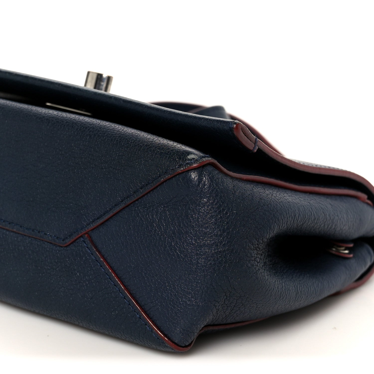 Calfskin Lockme II Chain Bag BB Marine Rouge