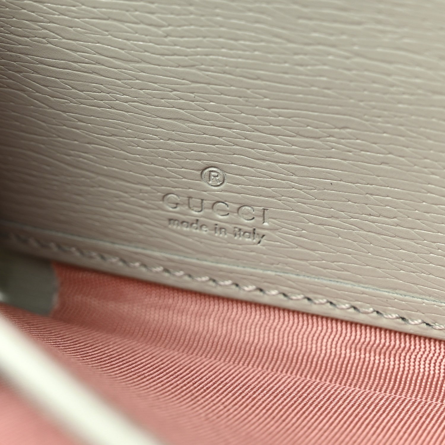Textured Calfskin Gucci Script Zip Around Wallet Light Blue