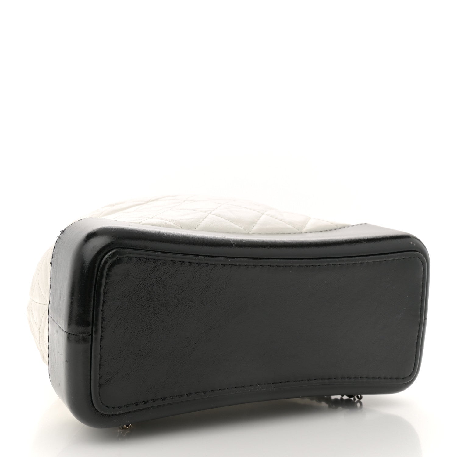 Aged Calfskin Quilted Gabrielle Backpack Black White