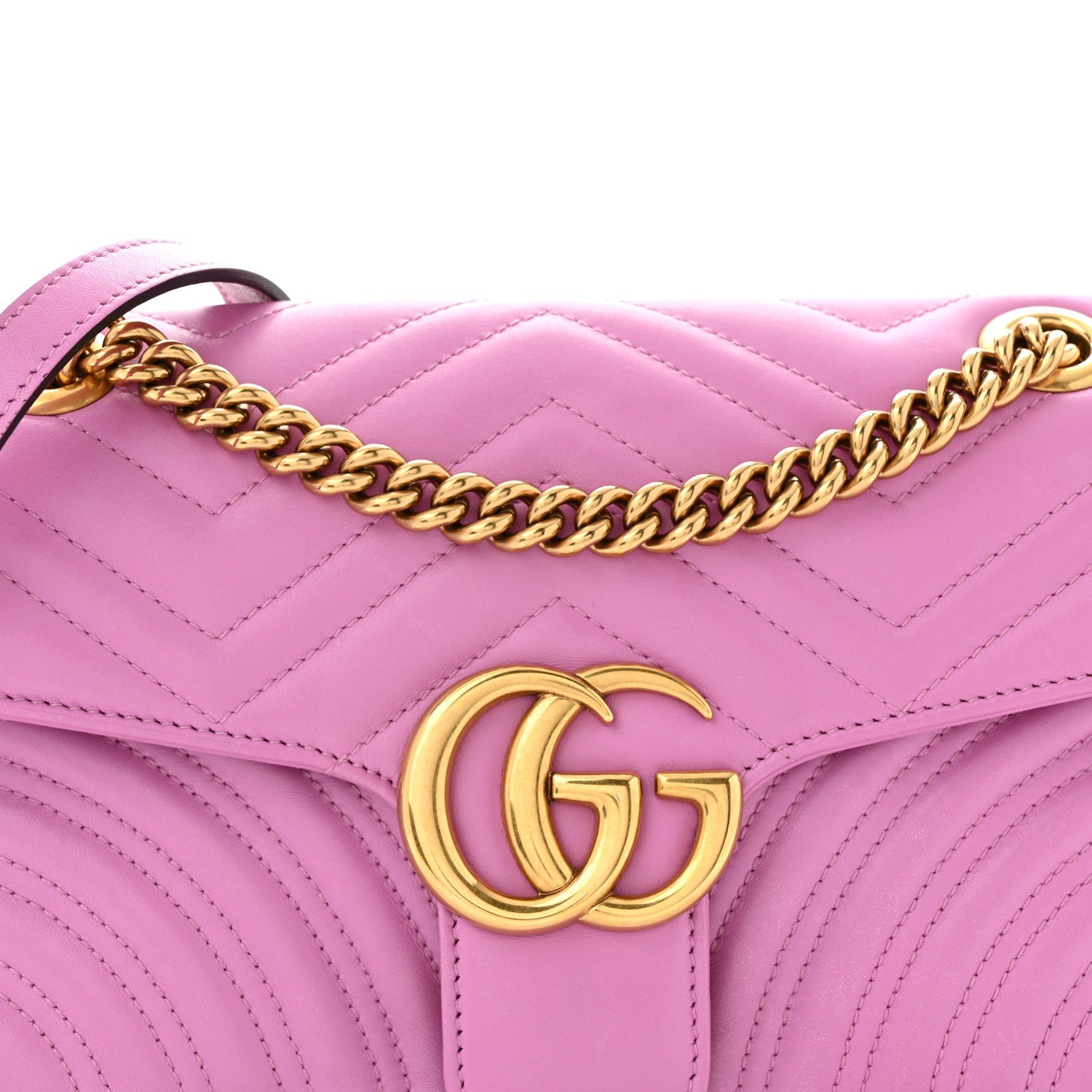 Calfskin Matelasse Small GG Marmont Shoulder Bag Candy Mousse