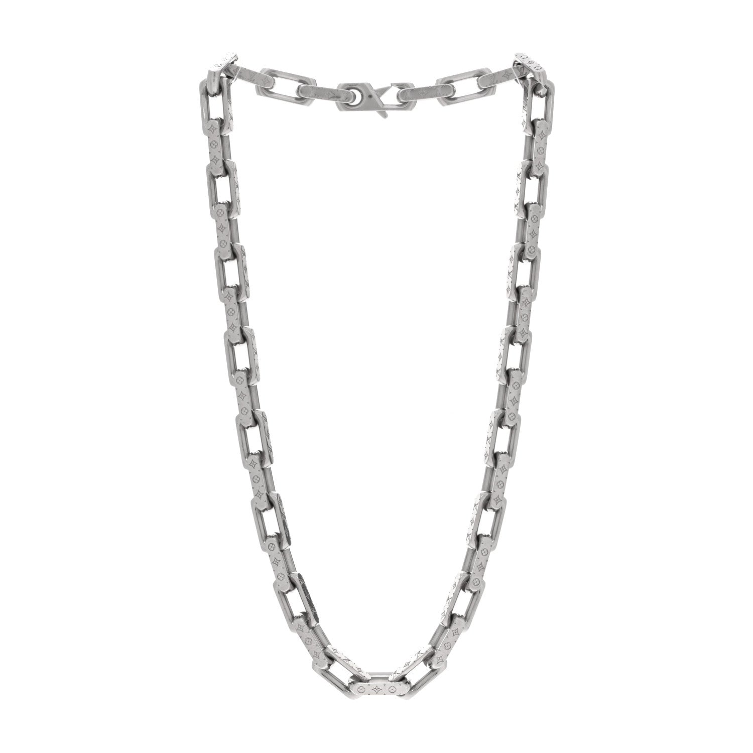 Monogram Chain Necklace Silver