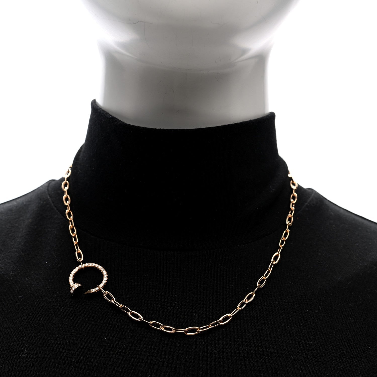 18K Pink Gold Diamond Juste Un Clou Chain Necklace