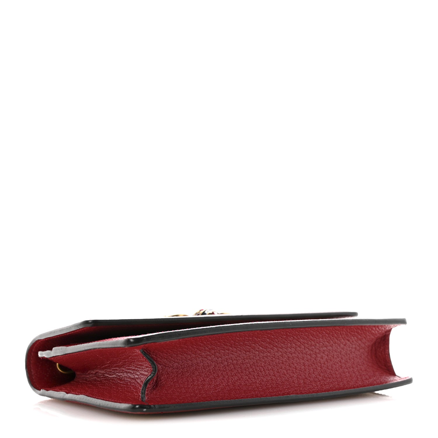 GG Supreme Monogram Web Queen Margaret Chain Wallet Red