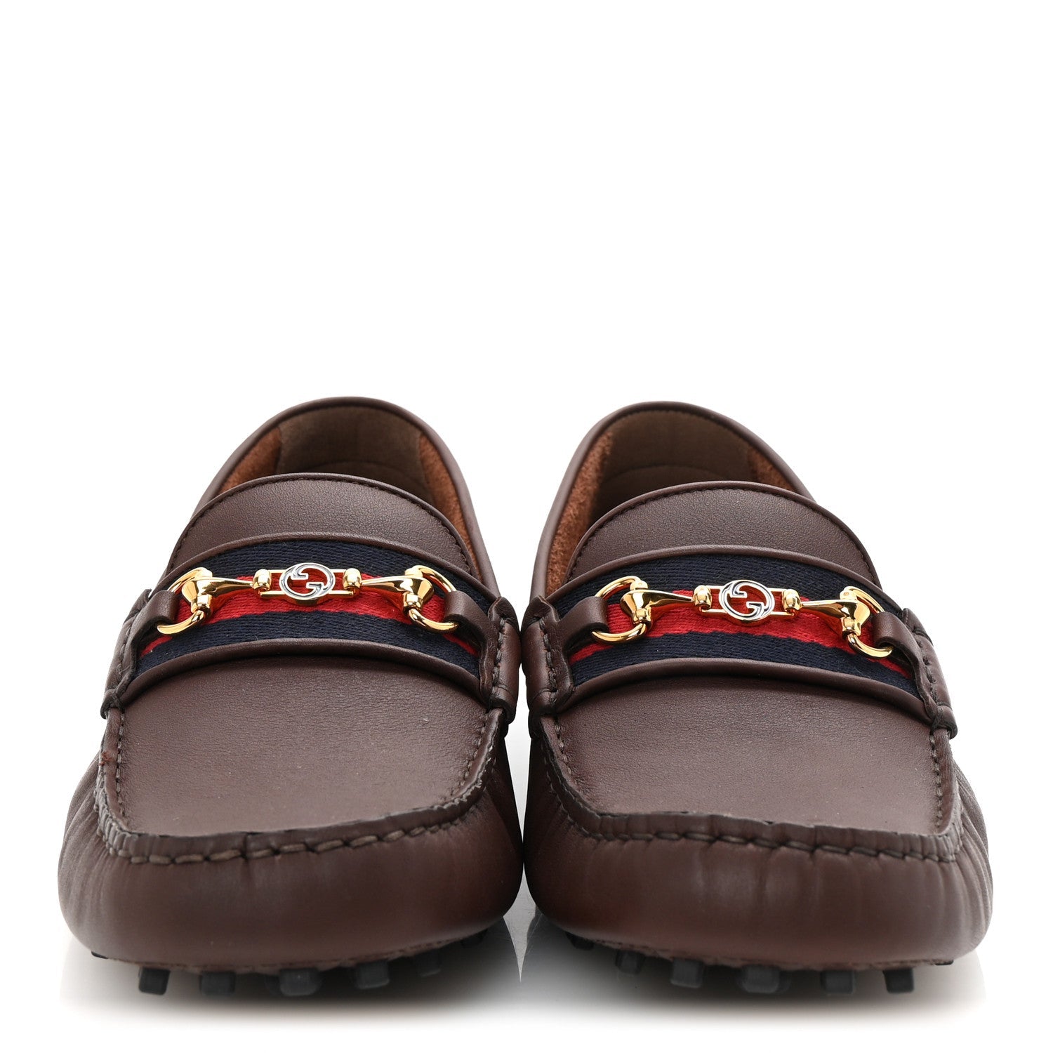 Soft Clove Calfskin Web Mens Horsebit Driver Loafers 7.5 Cocoa