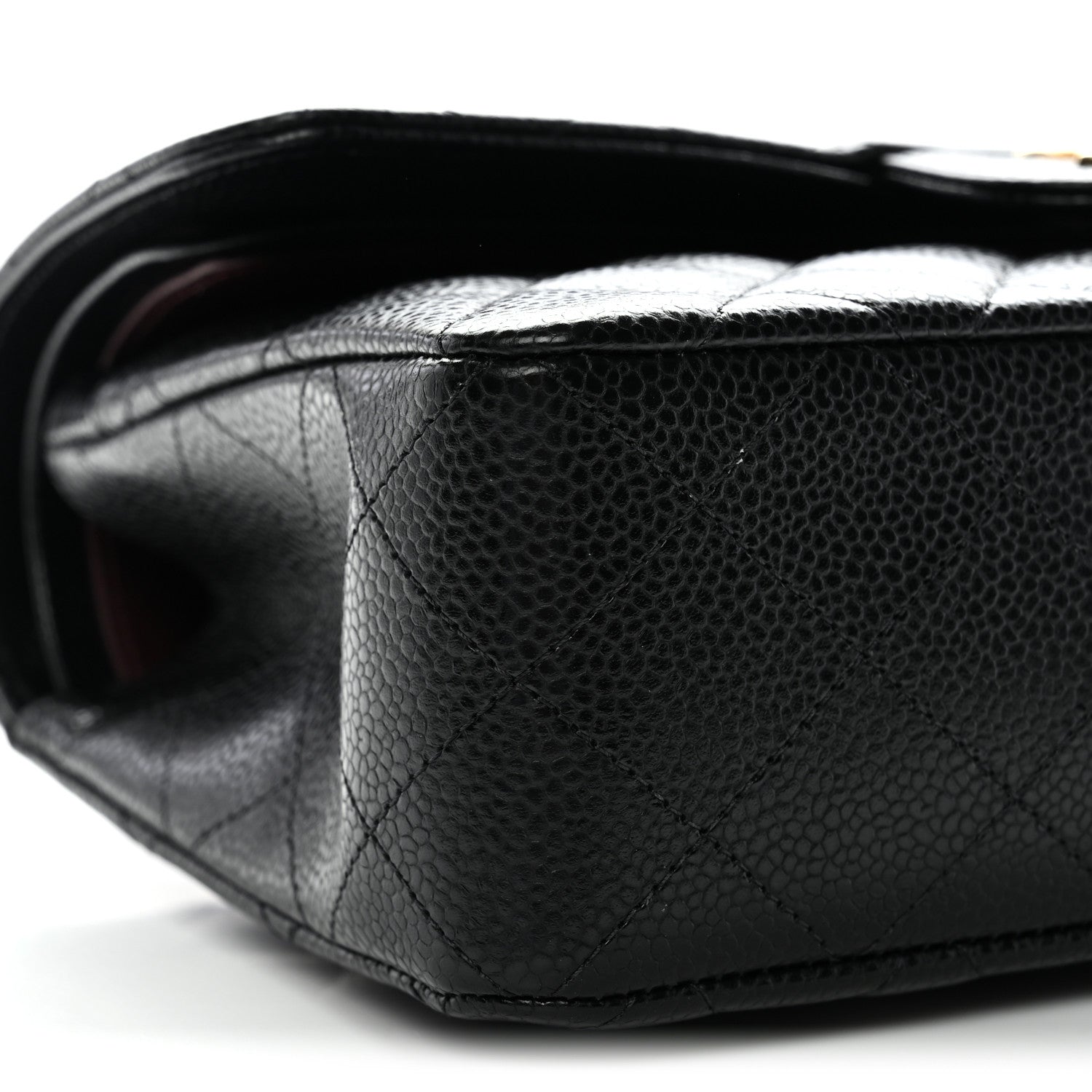 Caviar Quilted Small Double Flap Black