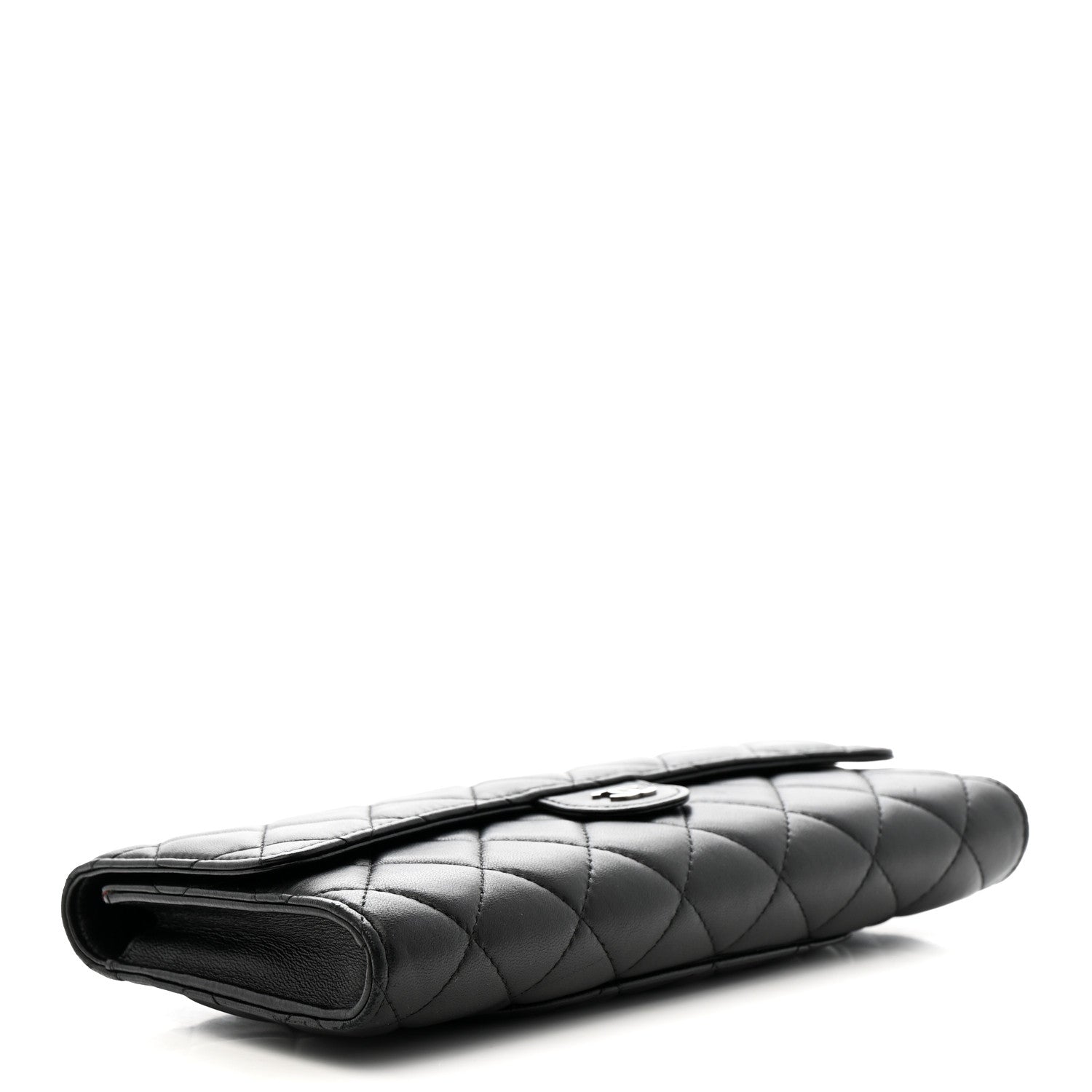 Lambskin Quilted Travel Wallet Black