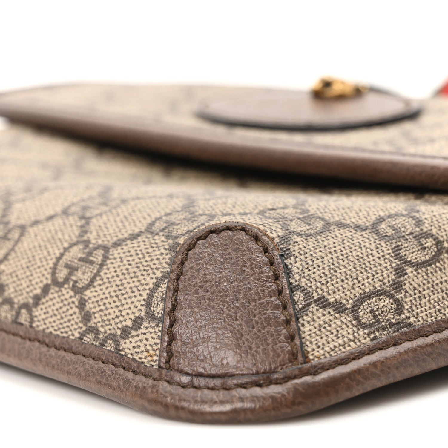 GG Supreme Monogram Neo Vintage Web Belt Bag Brown