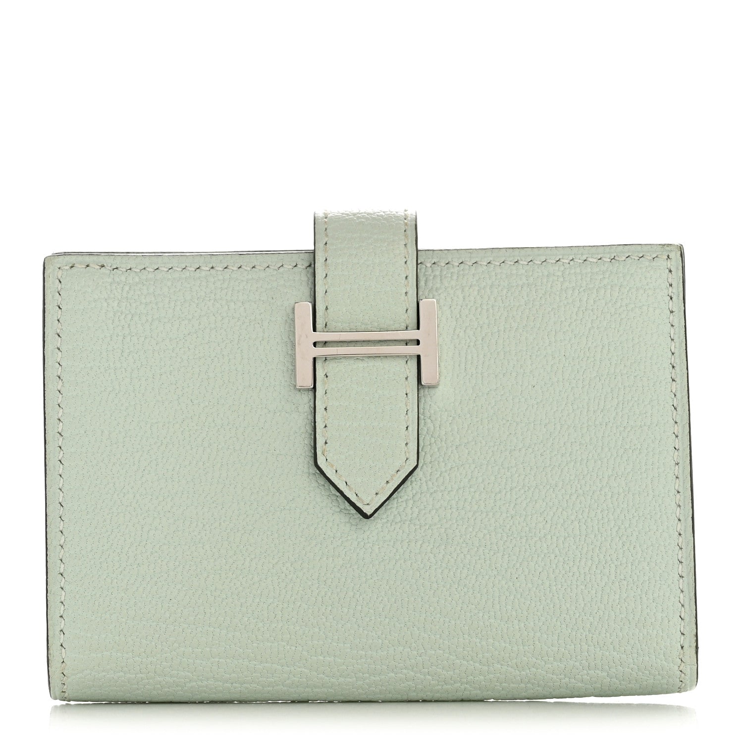 Chevre Mysore Bearn Card Holder Wallet Vert Peppermint