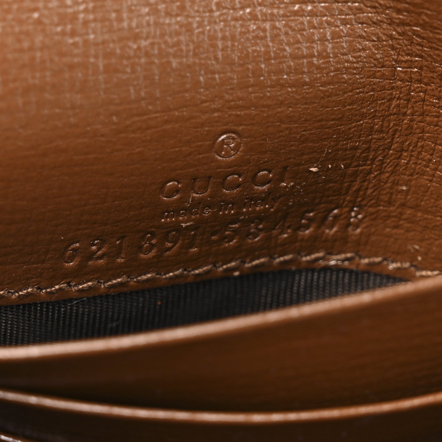 GG Supreme Monogram Azalea Calfskin Horsebit 1955 Flap Card Case Wallet Beige Ebony Brown Sugar