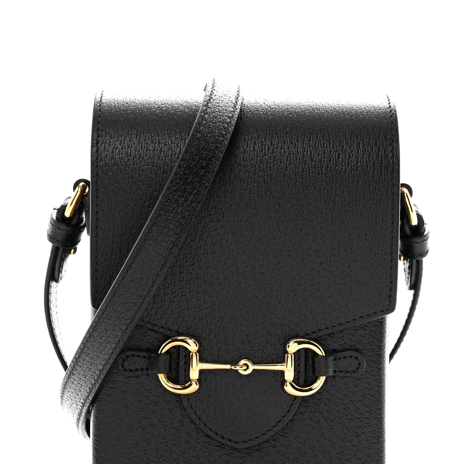 Dollar Calfskin Vertical Horsebit 1955 Crossbody Bag Black