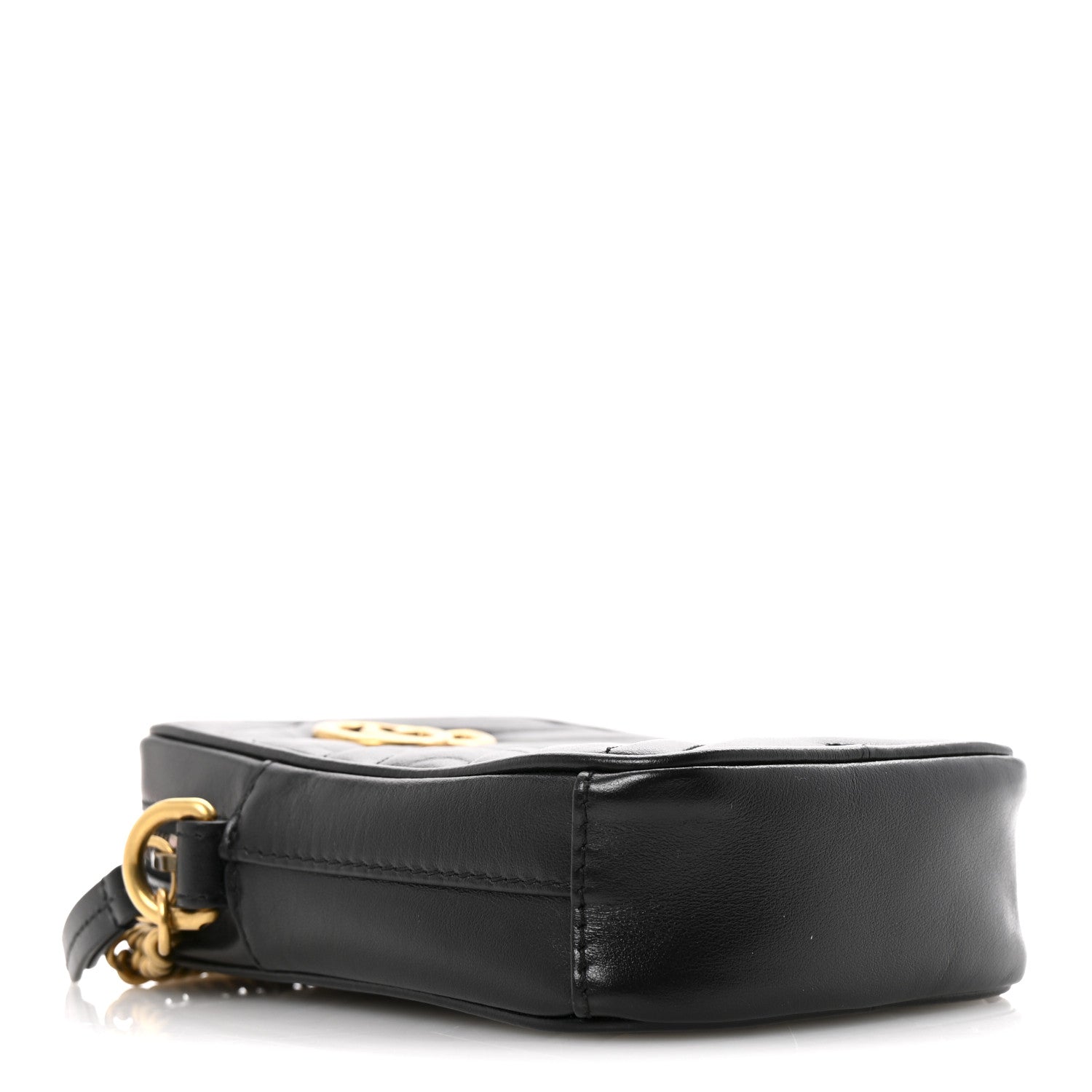 Calfskin Matelasse Mini GG Marmont Crossbody Bag Black
