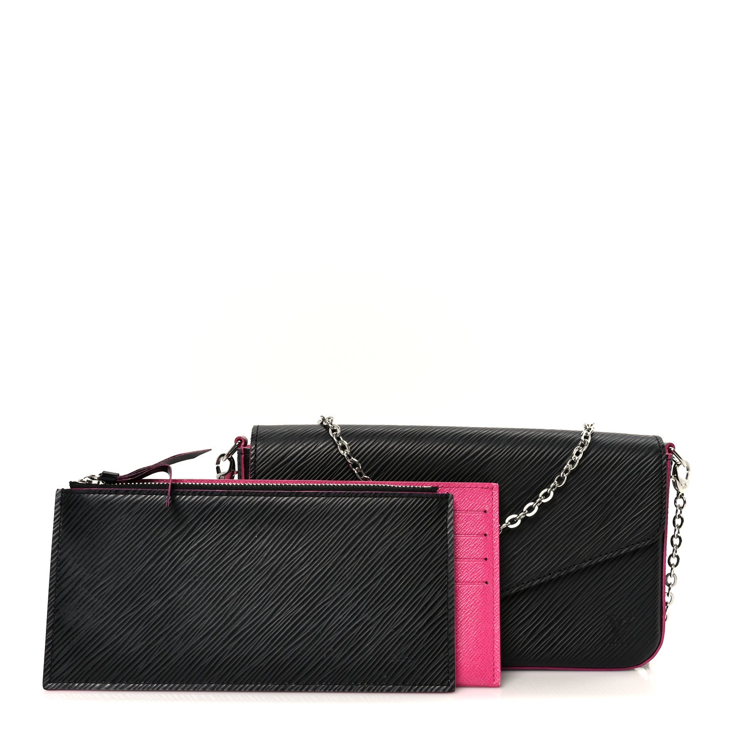 Epi Pochette Felicie Black Hot Pink