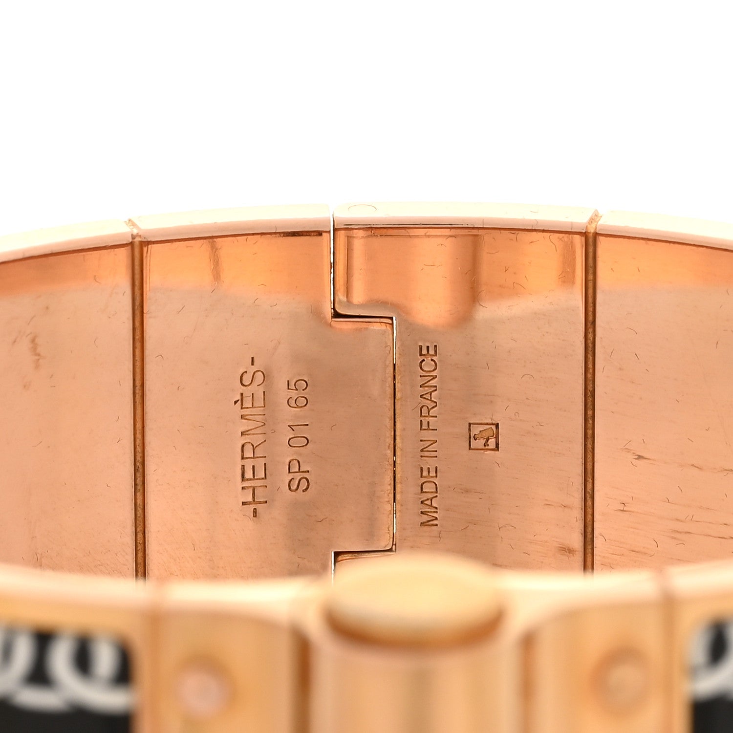 Enamel Printed Wide Balades Equestres Positif Negatif Hinged Bracelet S Black