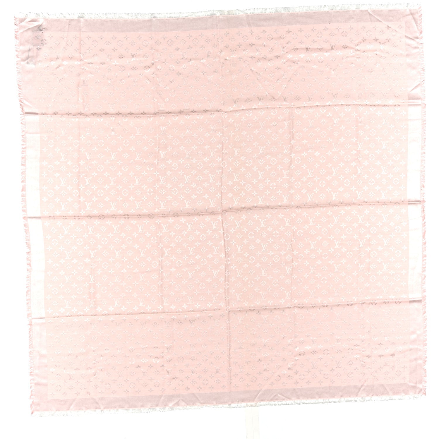 Silk Wool Monogram Denim Shawl Rose