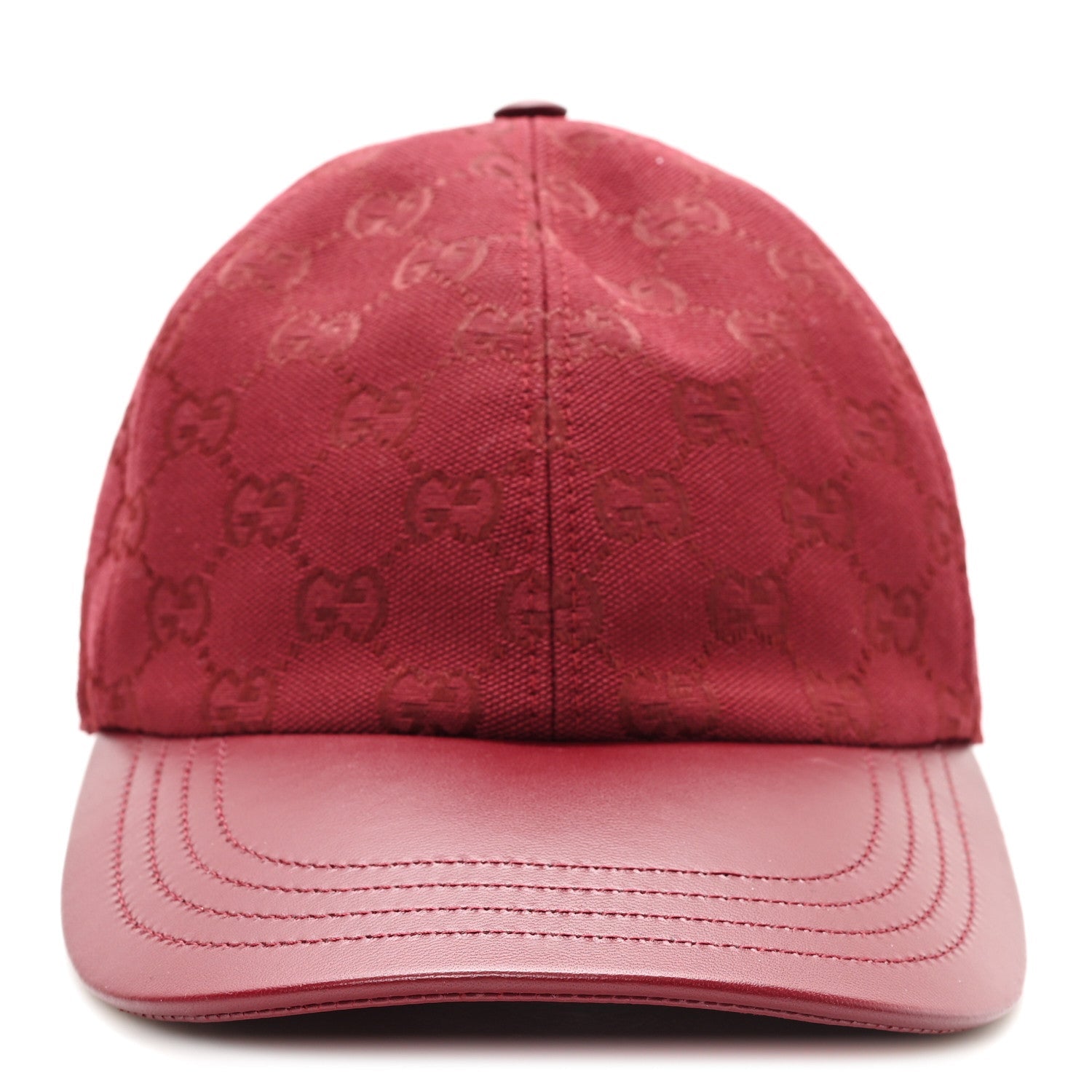 Calfskin New Canvas GG Monogram Baseball Hat L Bordeaux