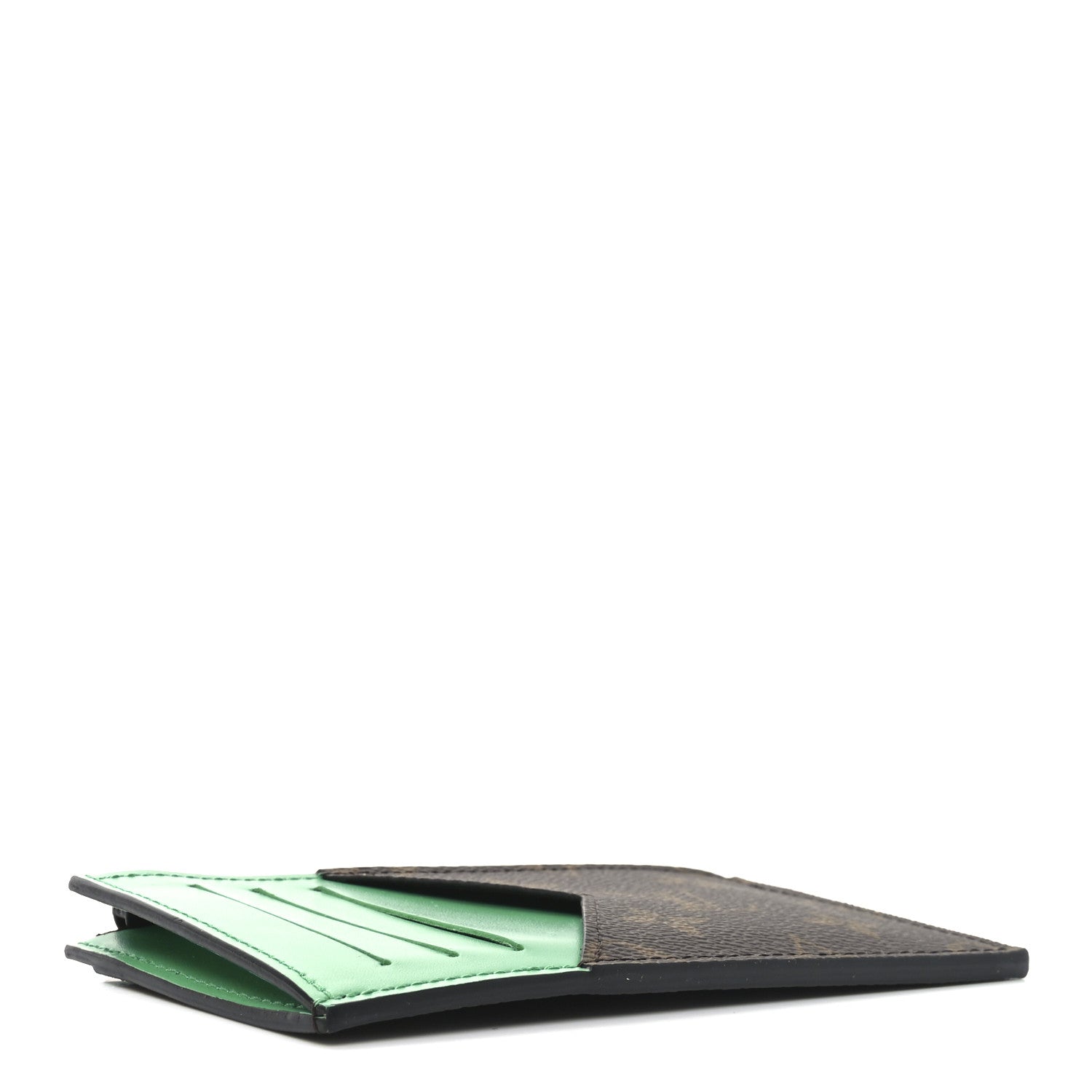 Monogram Calfskin Coin Card Holder Minty Green