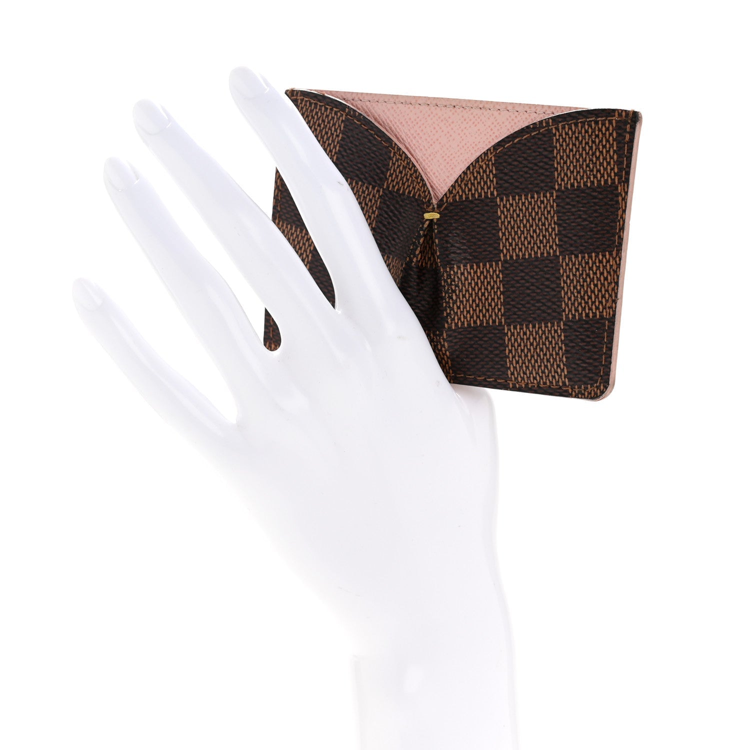 Damier Ebene Caissa Card Holder Rose Ballerine