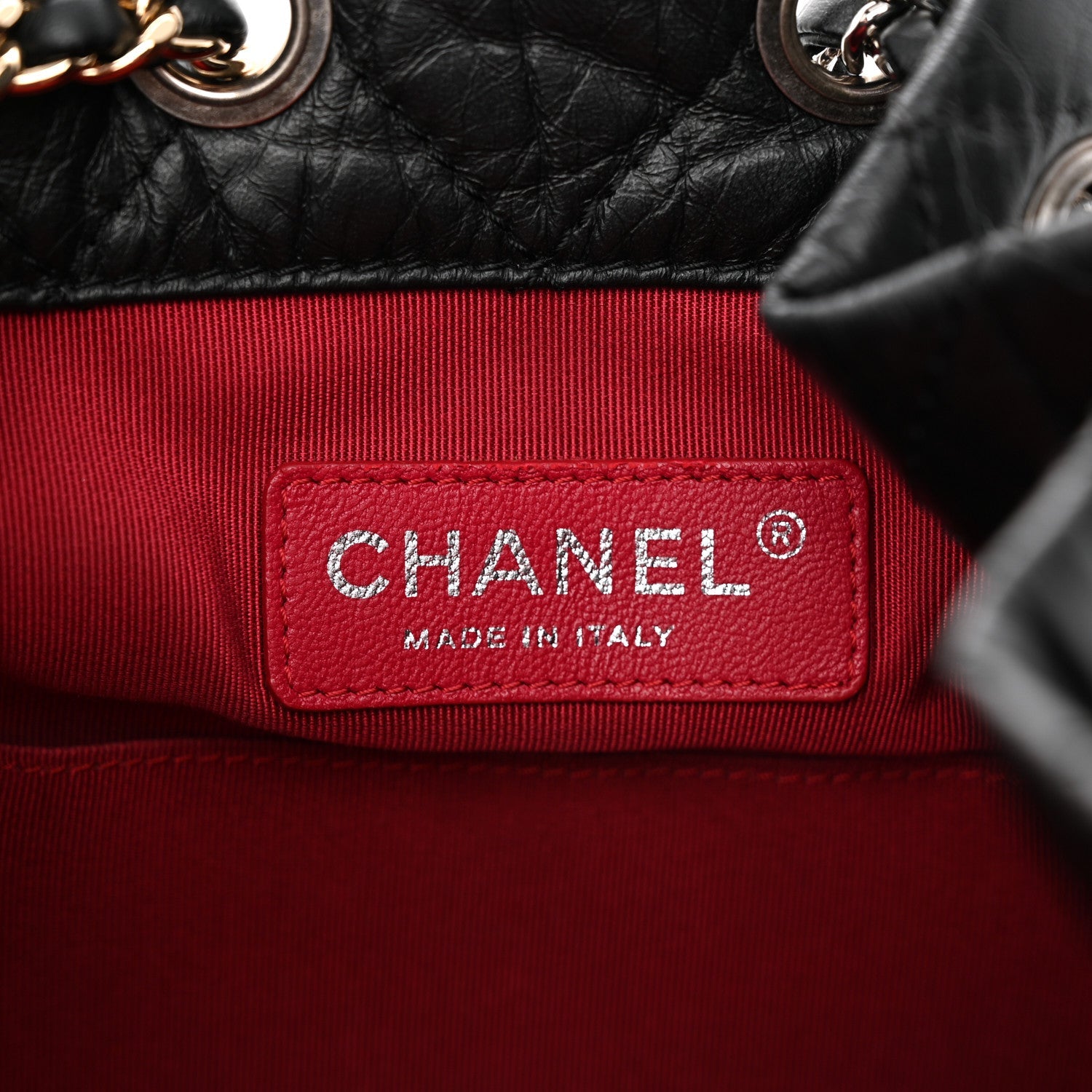 Aged Calfskin Quilted Small Gabrielle Backpack Black