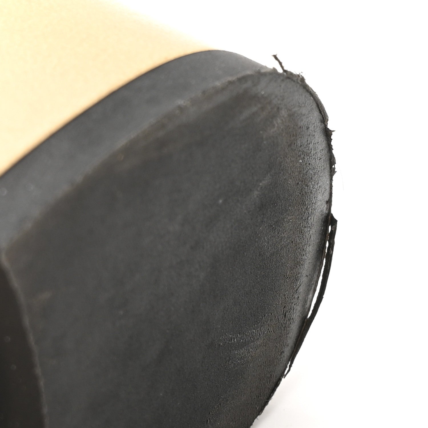 Goatskin Grosgrain Cap Toe CC Slingback Pumps 38.5 Beige Black
