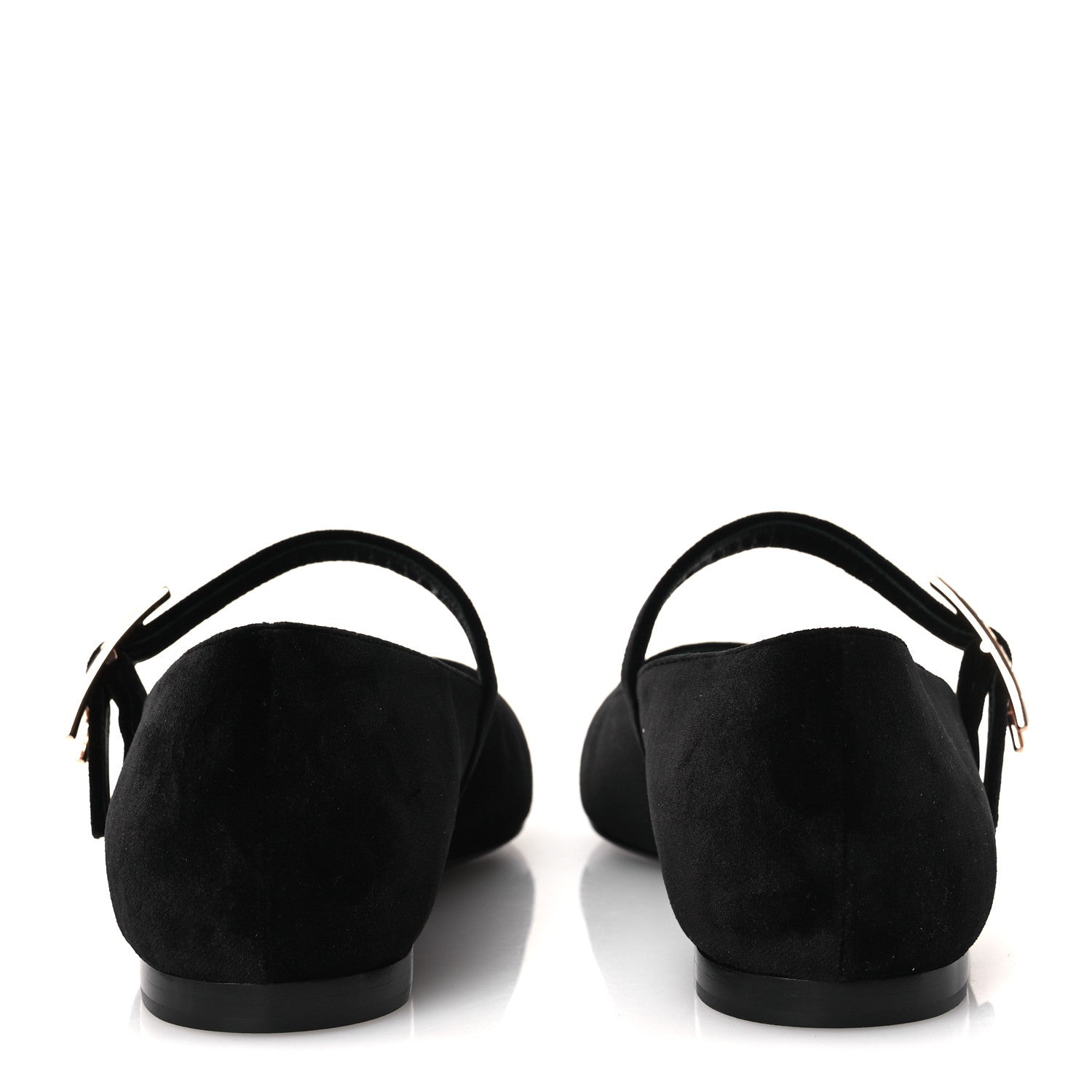Velvet Crystal Jane Ballet Flats 37 Black