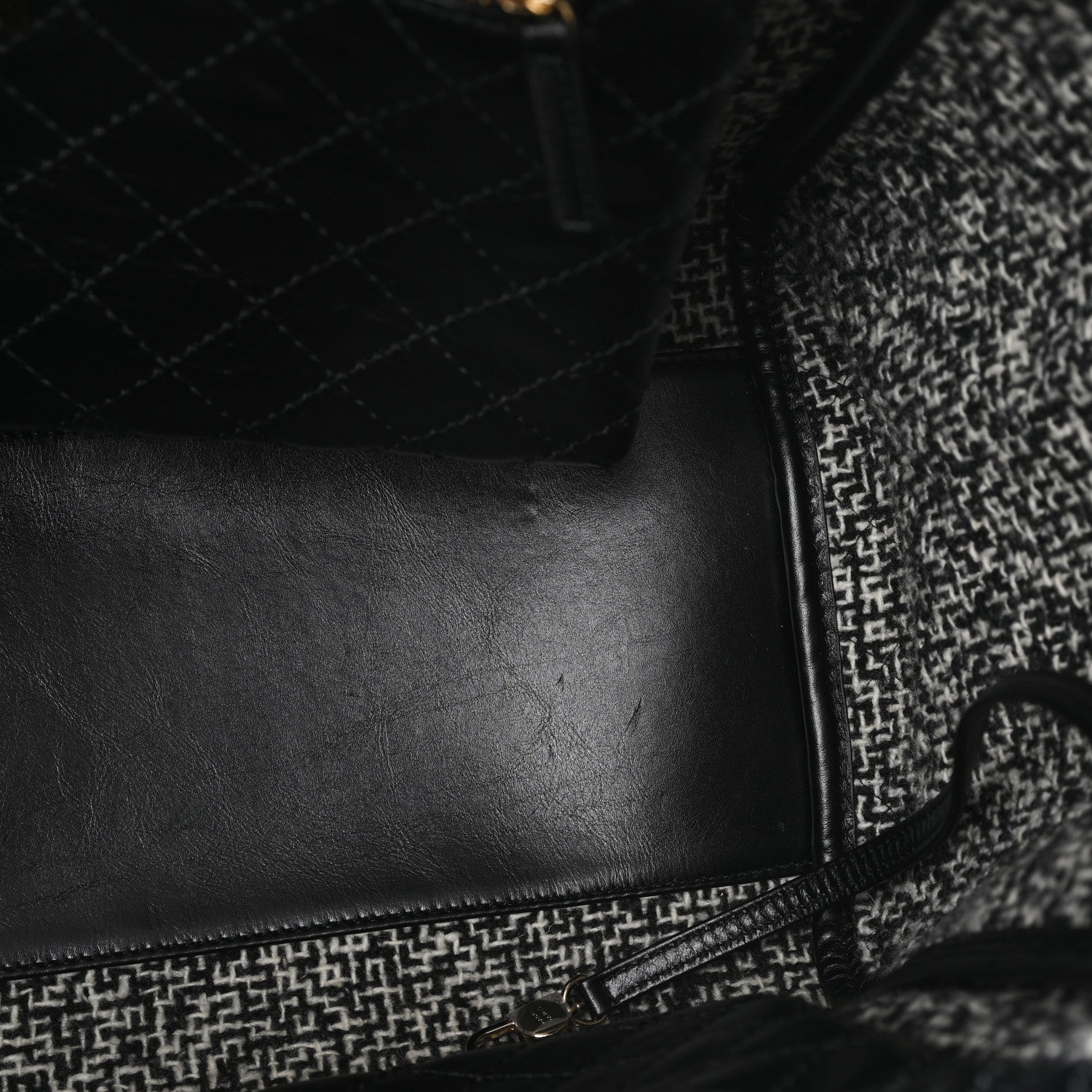 Calfskin Tweed Medium Deauville Tote Black Multicolor