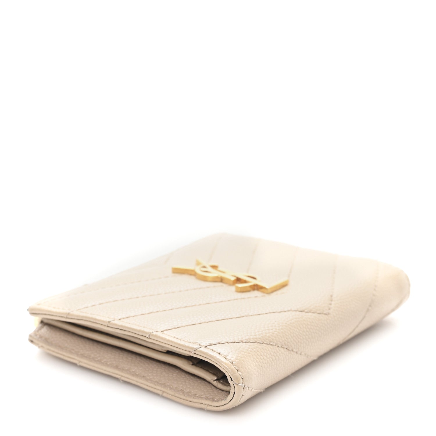 Grain De Poudre Matelasse Chevron Monogram Zipped Card Case Dark Beige