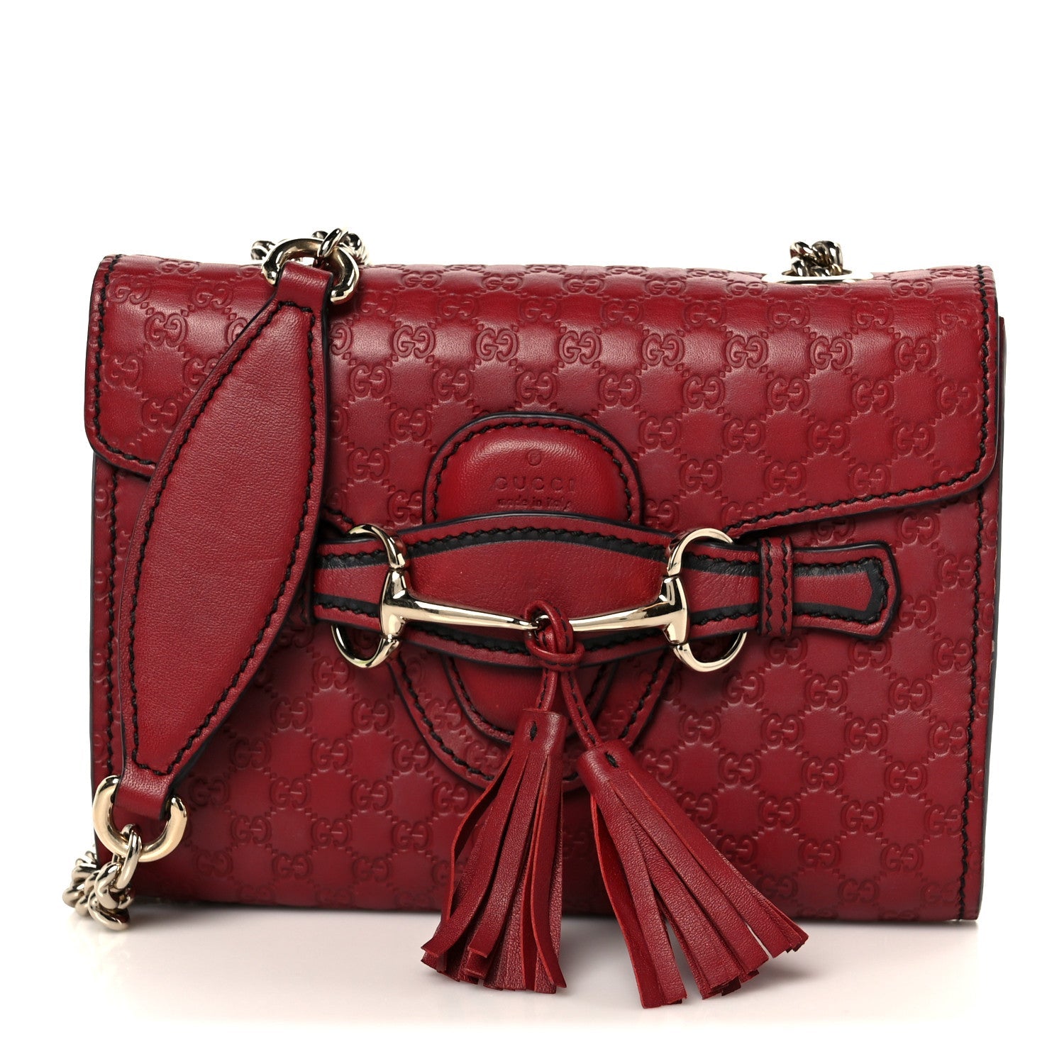 Soft Microguccissima Mini Emily Chain Shoulder Bag Rosso