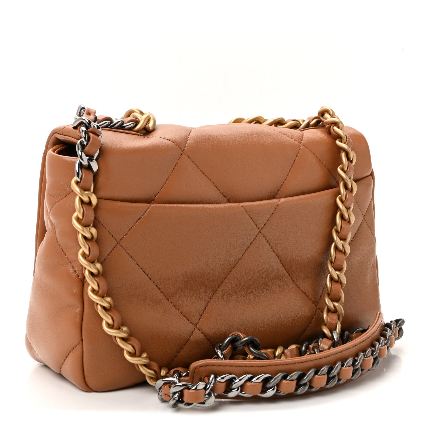Lambskin Quilted Medium Chanel 19 Flap Brown