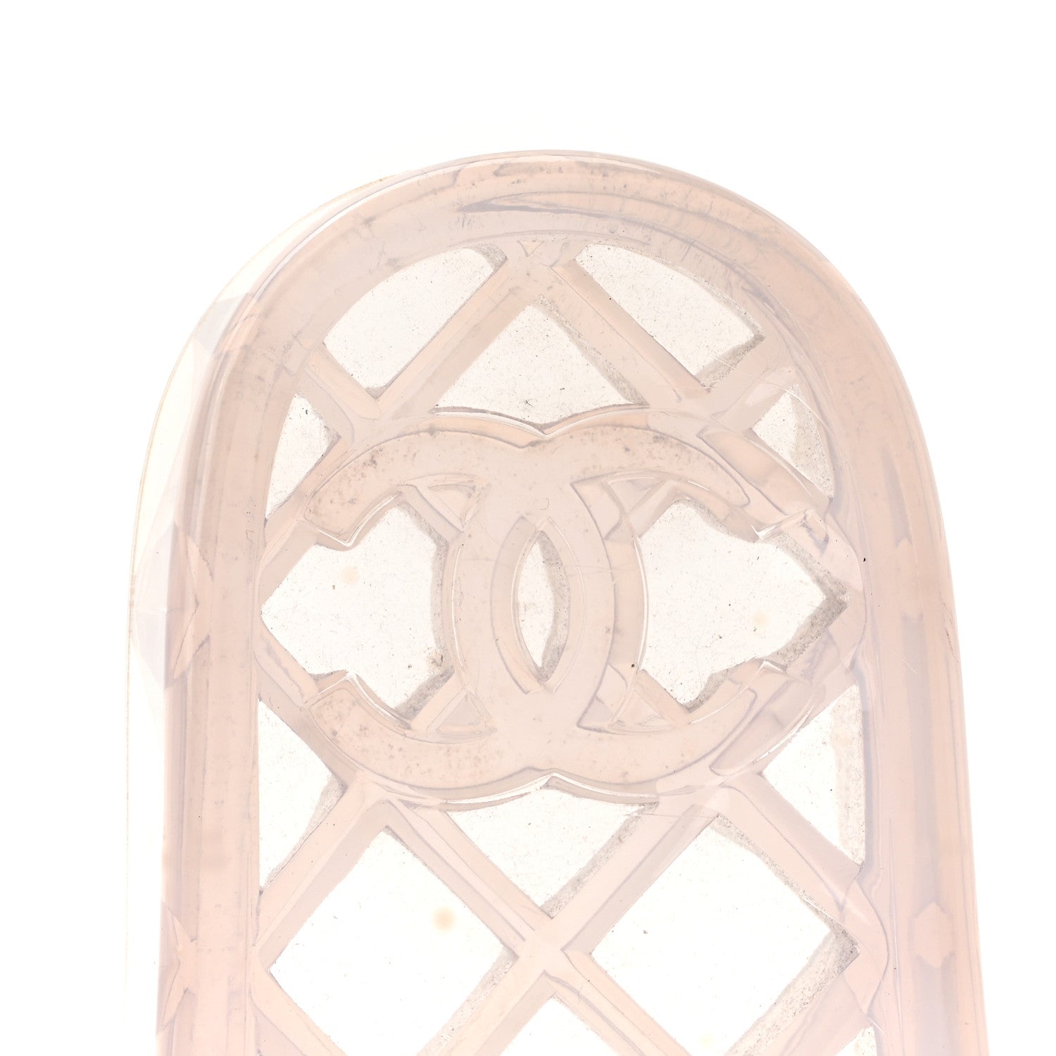 PVC Transparent Fabric CC Flat Slide Sandals 36 Navy