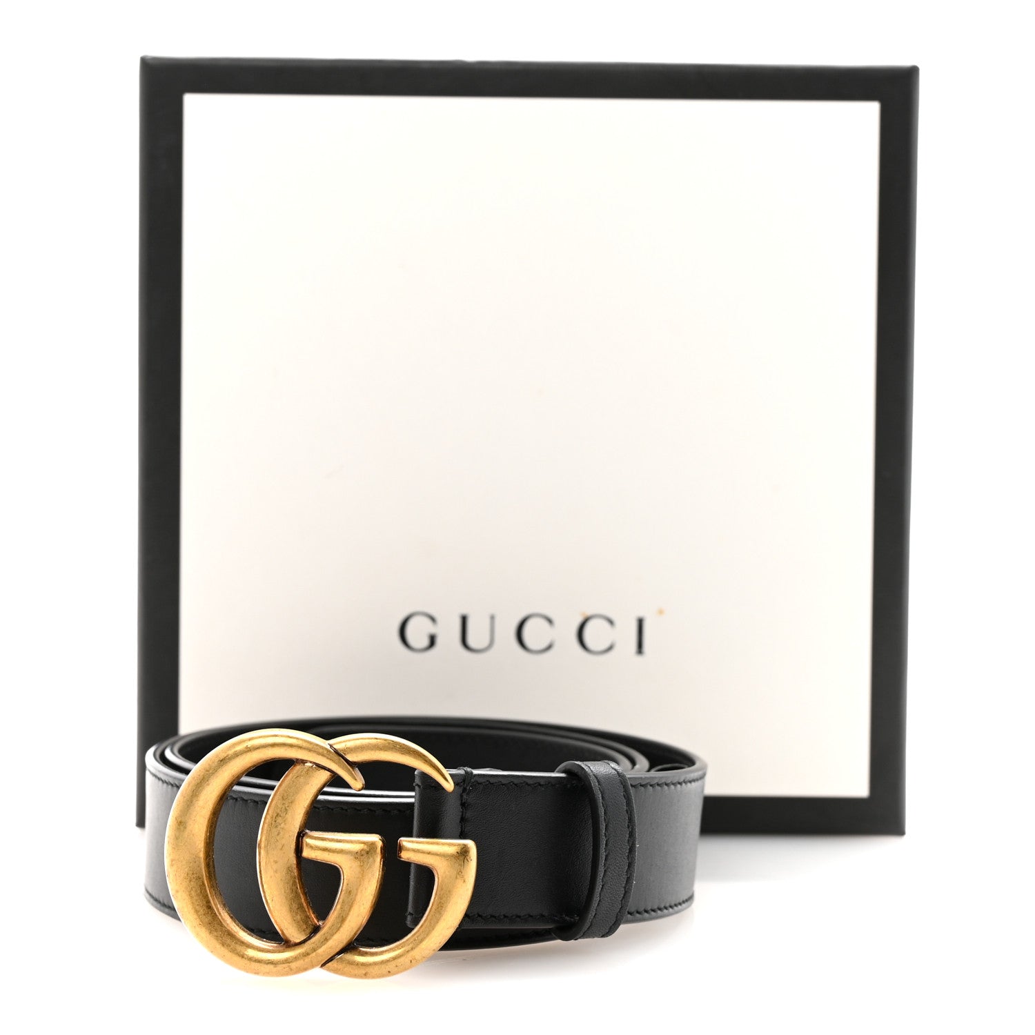 Calfskin Double G 30mm Belt 80 32 Black