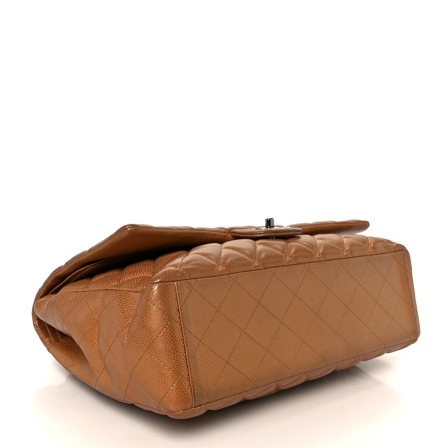 Metallic Caviar Quilted Maxi Double Flap Copper