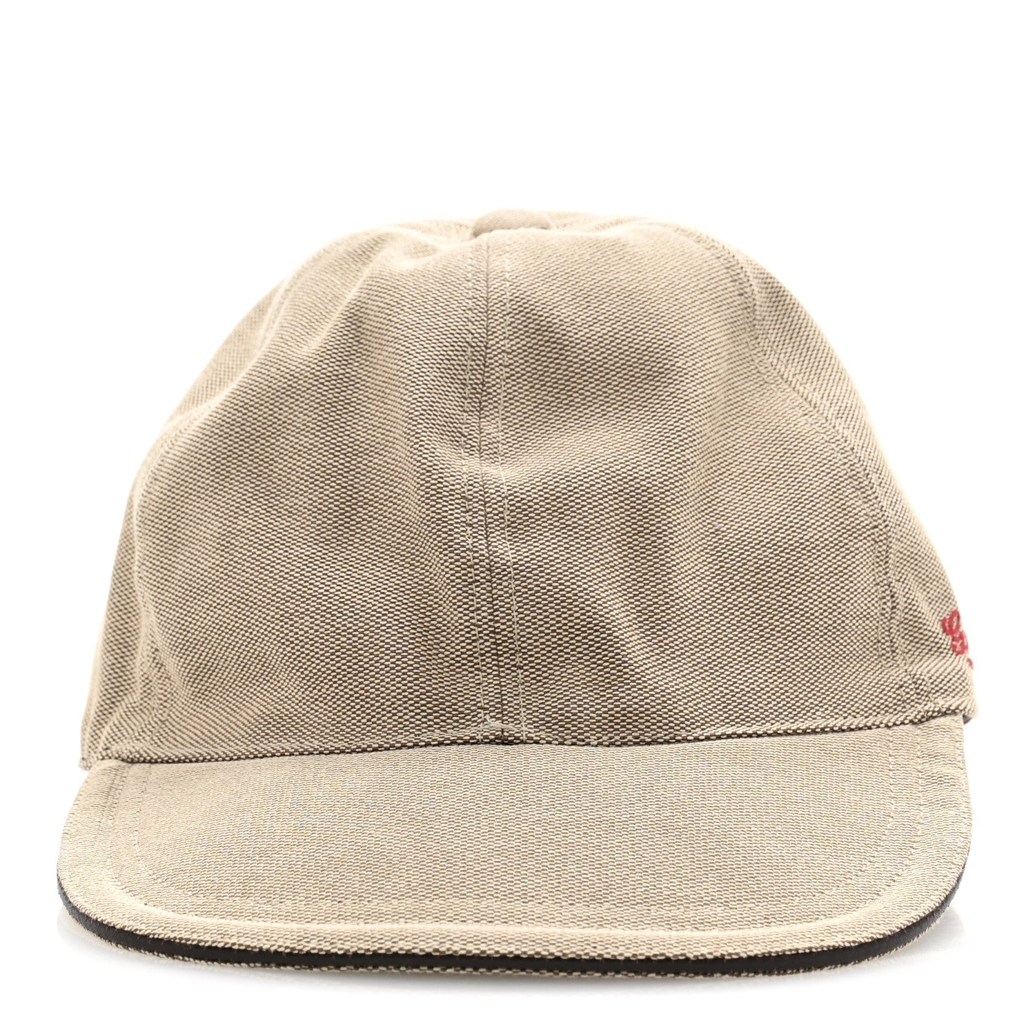 Canvas Embroidered Logo Baseball Hat L Beige