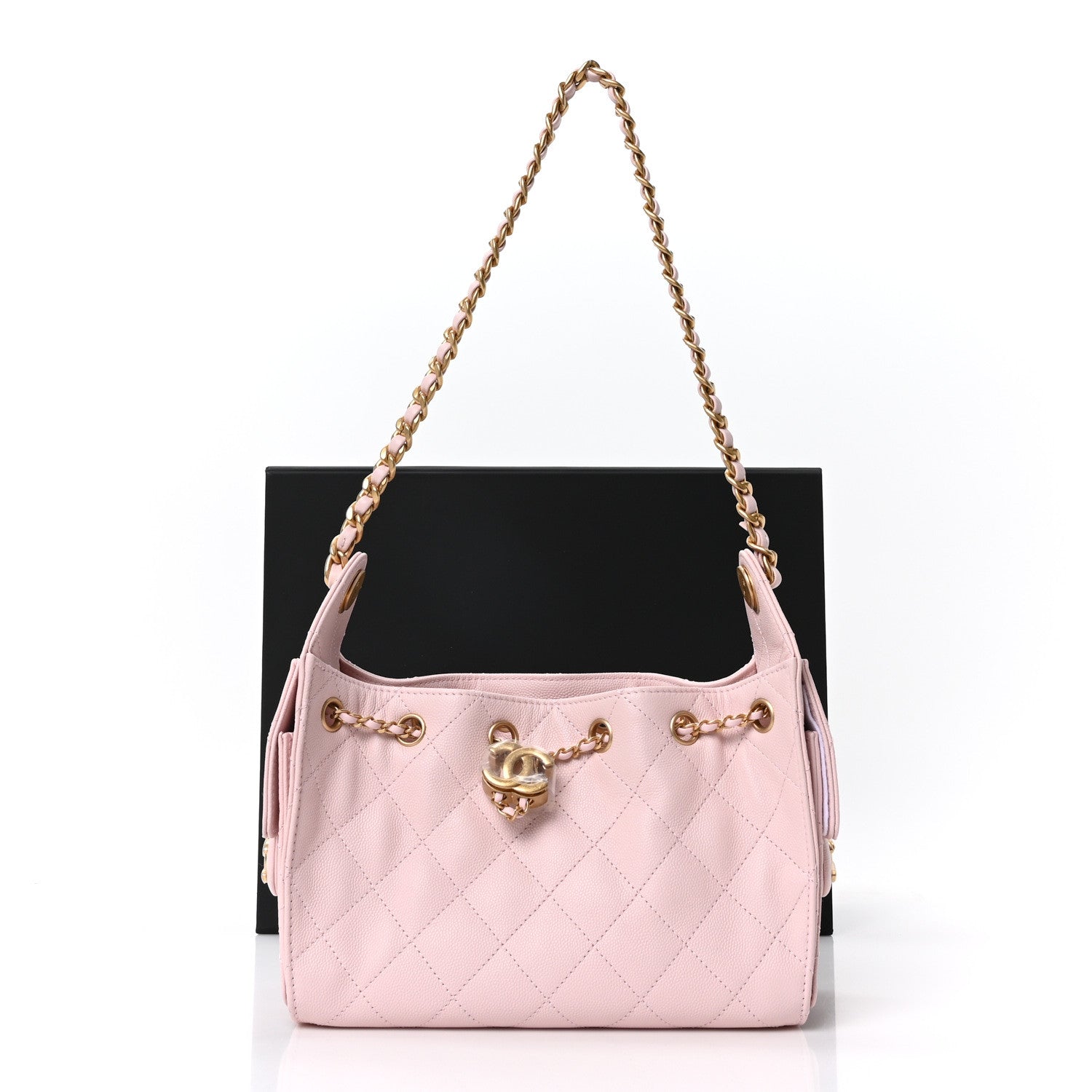 Caviar Quilted Mini Chanel 25 Handbag Light Pink