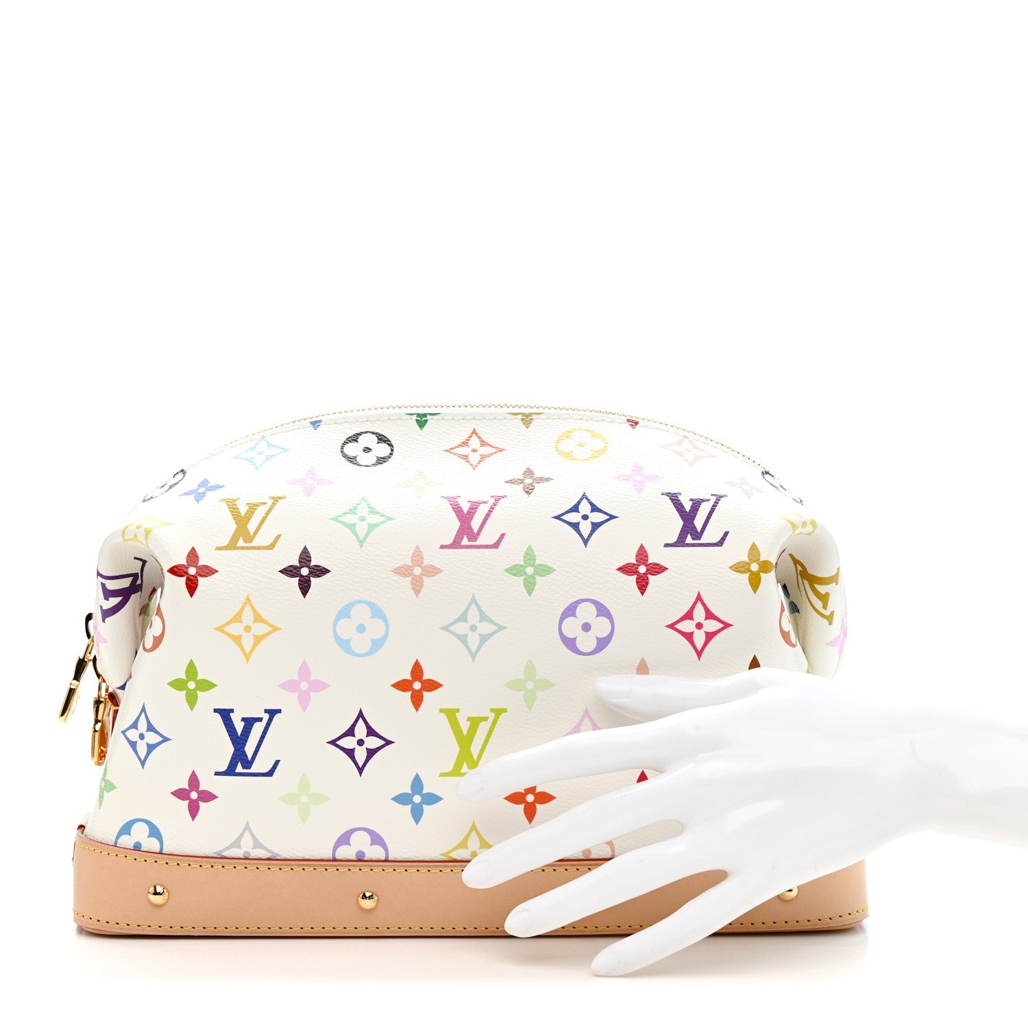 LV x TM Monogram Multicolor Cosmetic Pouch GM White