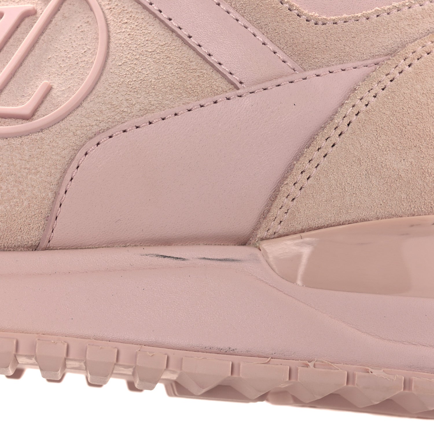 Suede Calfskin Run Away Sneakers 37.5 Pink