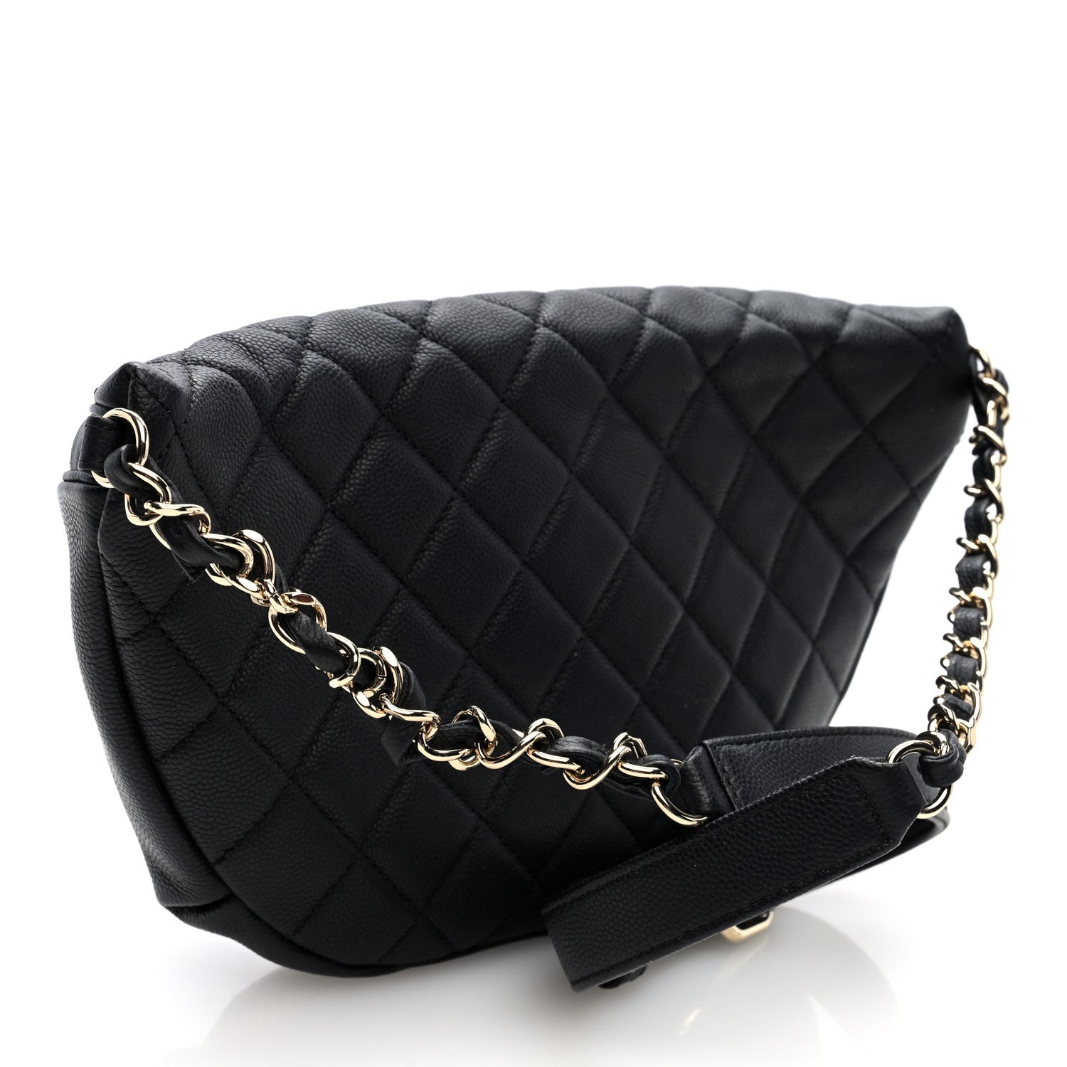 Caviar Quilted Business Affinity Waist Belt Bag Black