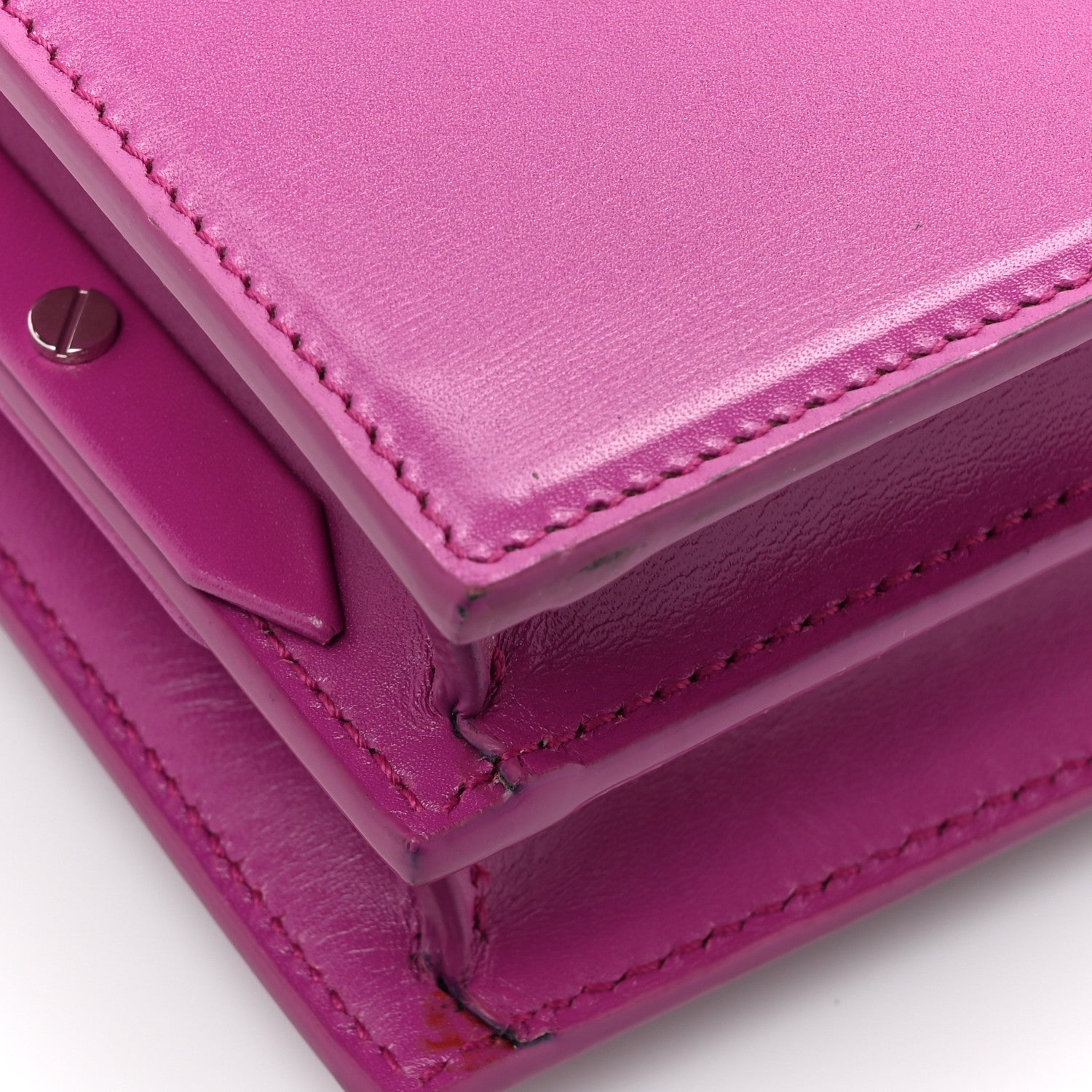 Smooth Calfskin Monogram Cassandra Clasp Bag Electric Fuchsia