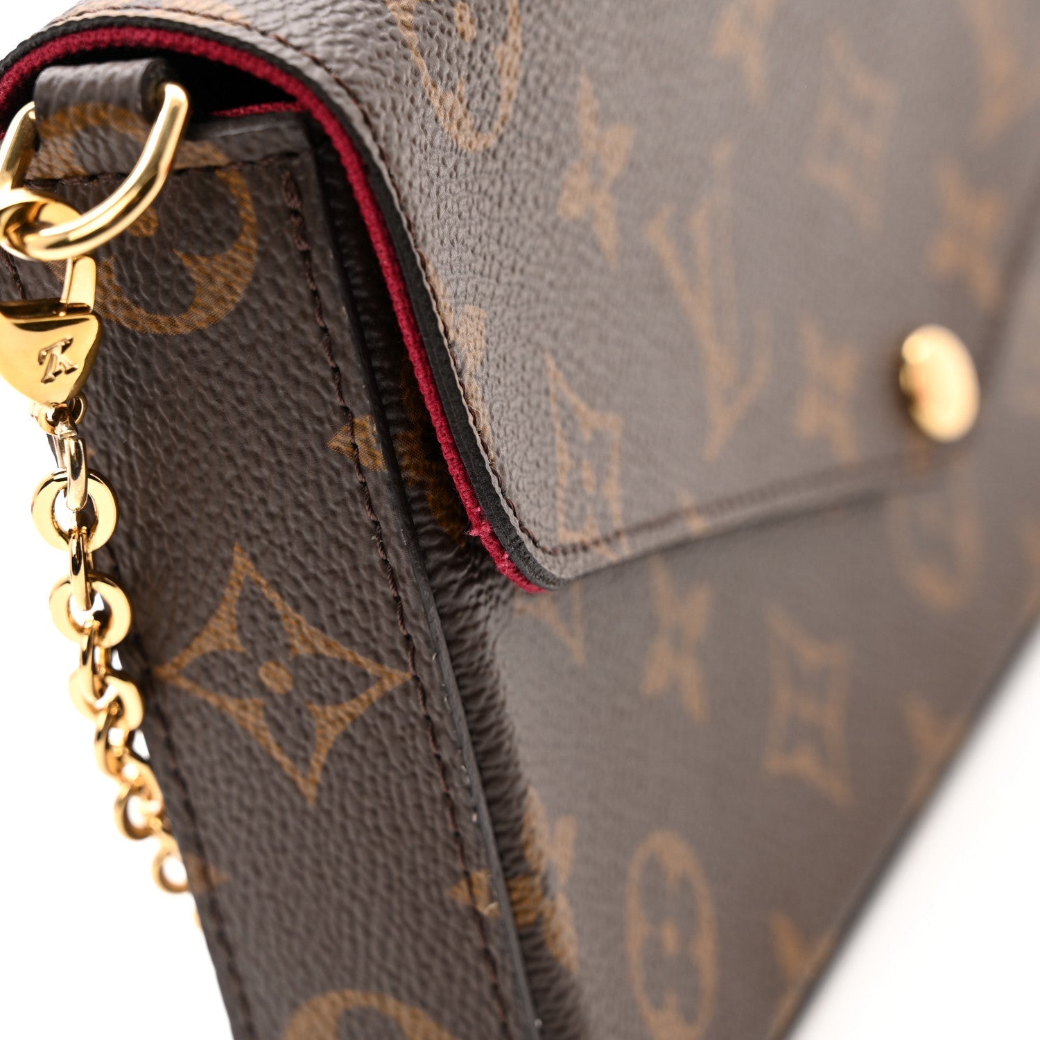 Monogram Pochette Felicie Chain Wallet Fuchsia