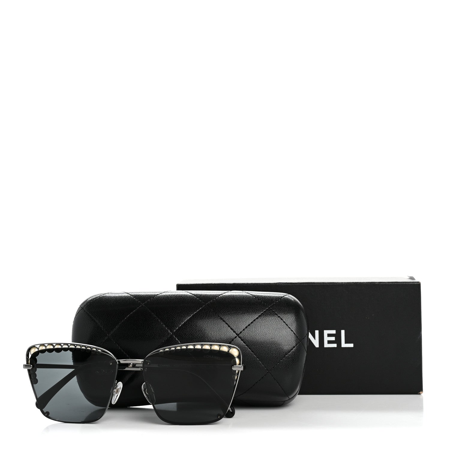 Square Frame Pearl Sunglasses 4235-H Dark Grey