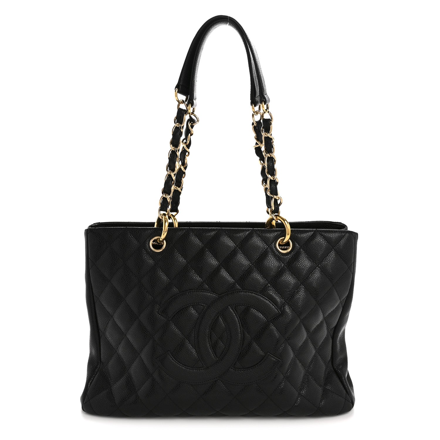 Caviar Quilted Grand Shopping Tote GST Black