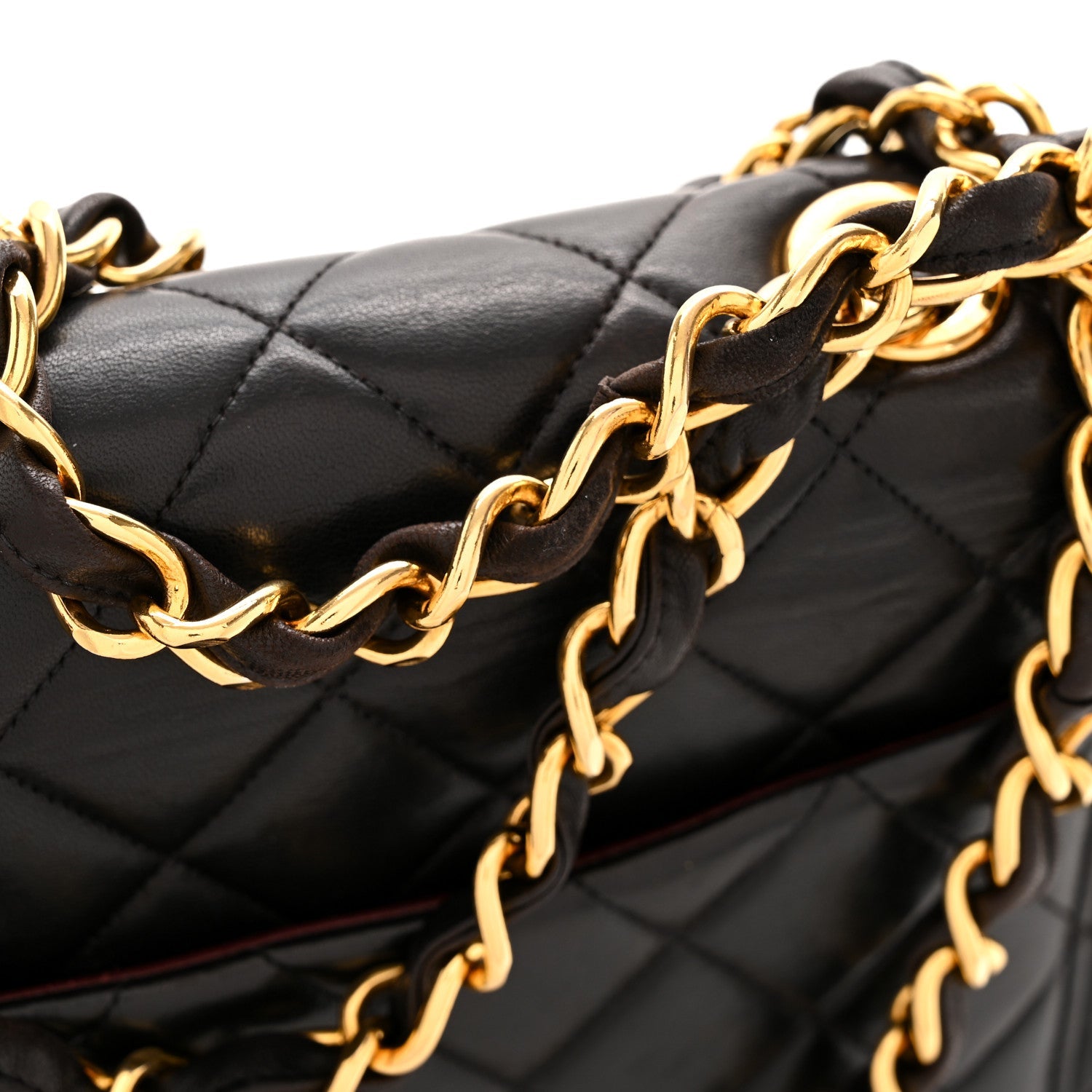 Lambskin Quilted Jumbo Single Flap Black