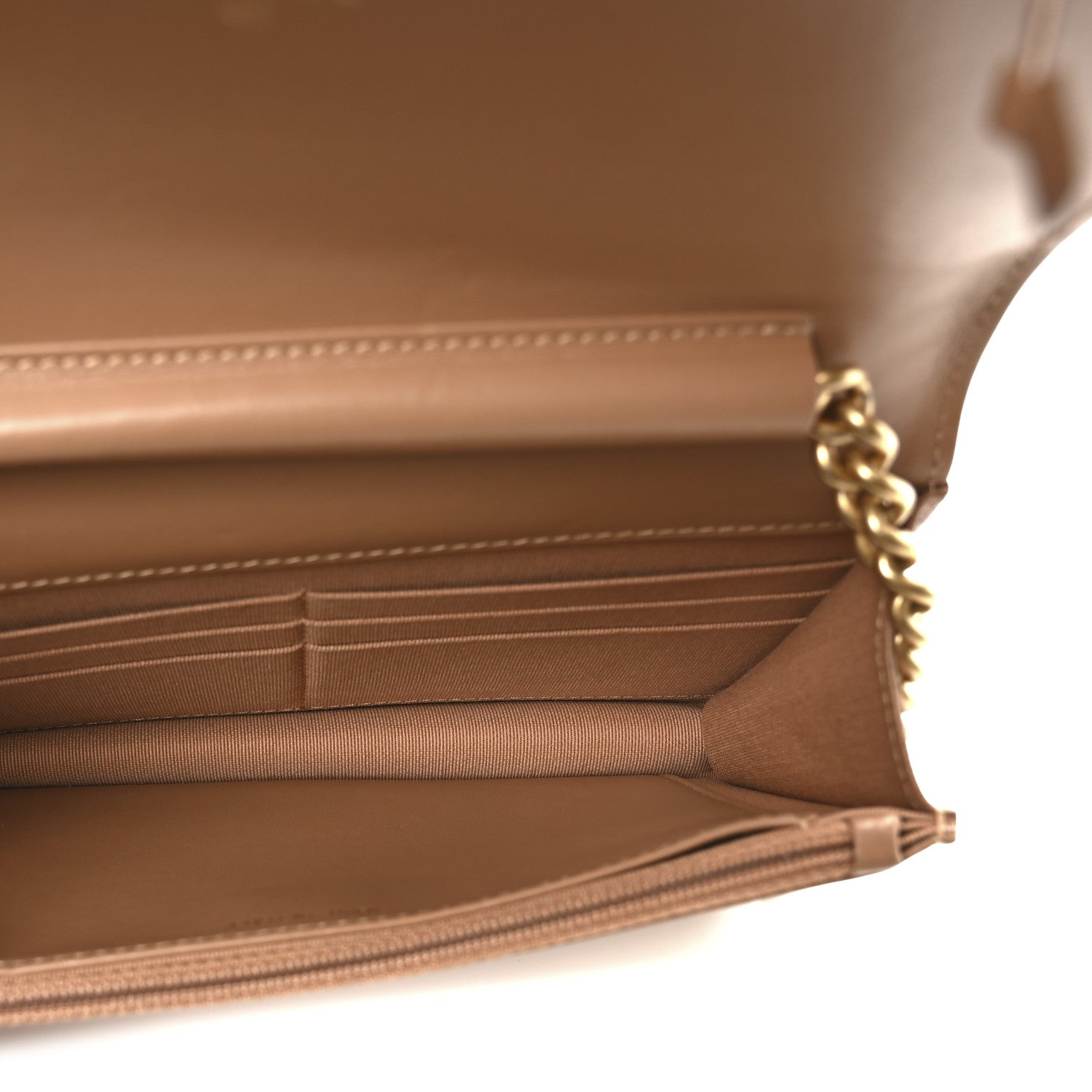 Caviar Quilted Chain Around Boy Wallet On Chain WOC Beige
