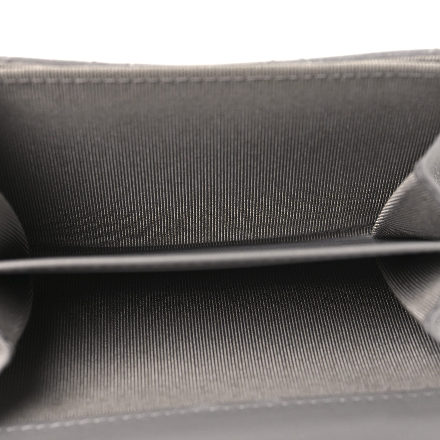 Lambskin Quilted Flap Card Holder Wallet Grey