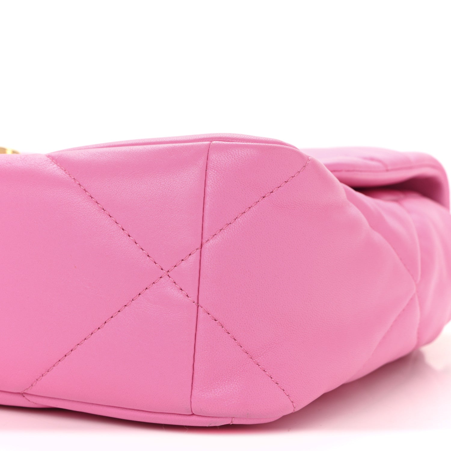 Lambskin Quilted Large Chanel 19 Flap Neon Pink