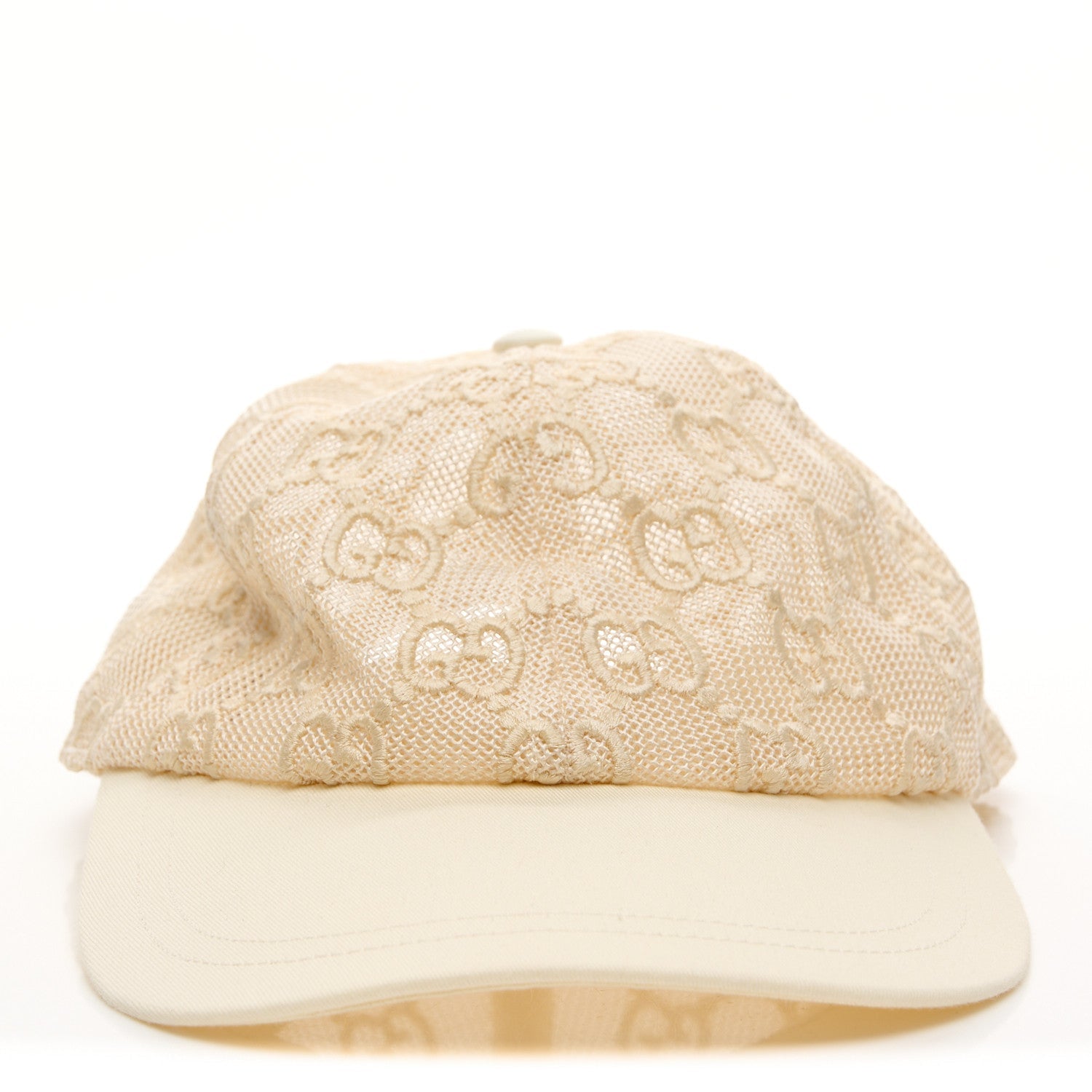 Mesh GG Monogram Shivali Baseball Hat XL Cream Ivory